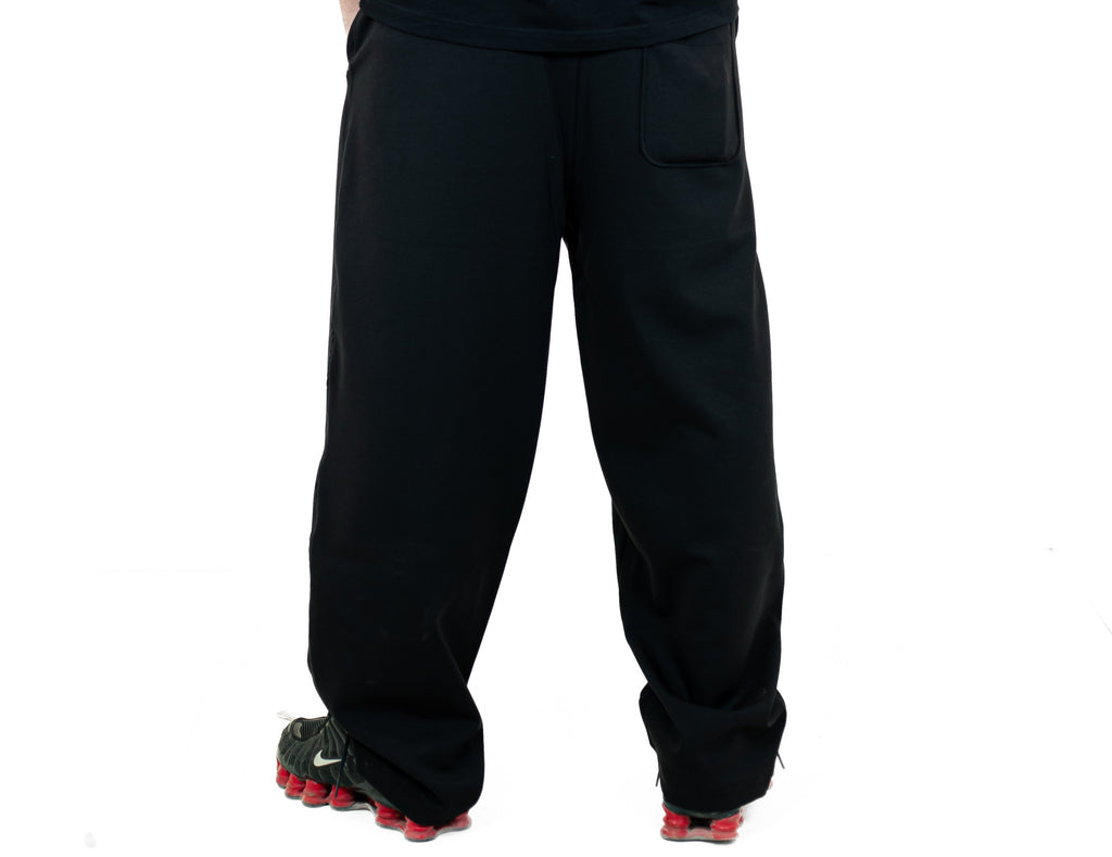 VAYR UNIT_03 Shadow Black Pants - Back View showcasing Wide-Leg Drape and Heavyweight Cotton Construction